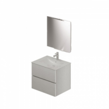 Mobile bagno con Lavabo e Specchio da 60 Colore bianco frassinato