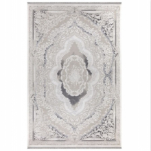 Tappeto Asya CR60 fondo grigio e decoro orientale bianco 120x180