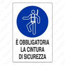 ï¿½ Obbligatorio Cintura di Sicurezza 40 x 60