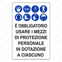 ï¿½ Obbligatorio Usare Mezzi di Protezione 40 x 60