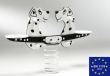 Dalmata Tandem a Molla in Polietilene per Parco Giochi per Bambini - ITALFROM®