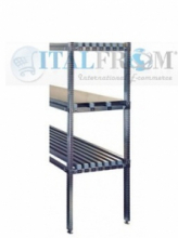 SPALLA PER SCAFFALATURE INOX H 85 X 50 CM ,COMPLETA DI TRAVERSINI E BASI ,PORTATA 2500 Kg